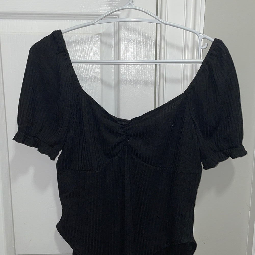 Black bodysuit with sinch front